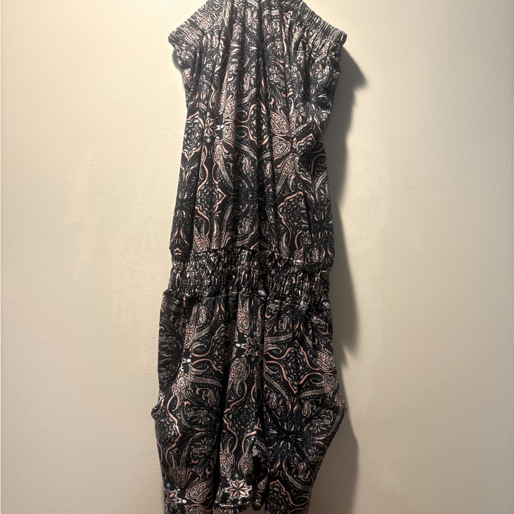 Black and Peach Patterned romper